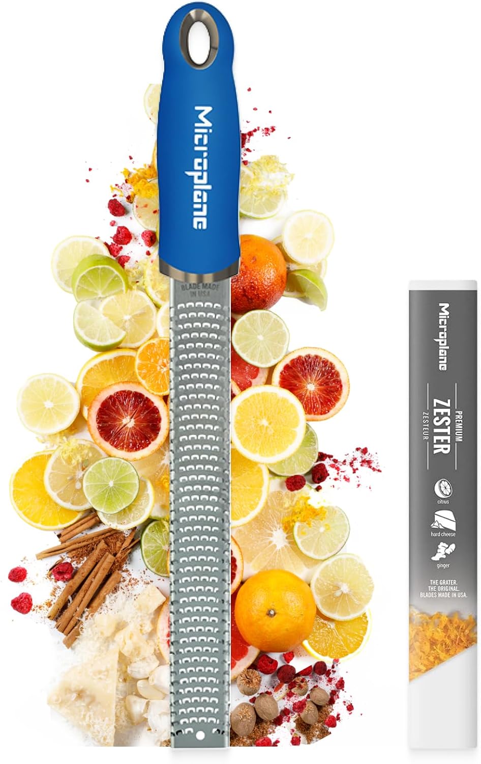 Premium Classic Series Zester 18/8, Black - Lemon Zester & Cheese Grater & Vegetable Grater - Citrus, Parmesan Cheese, Garlic, Ginger, Nutmeg, Chocolate - Stainless Steel Grater