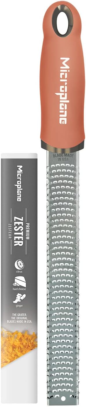 Premium Classic Series Zester 18/8, Black - Lemon Zester & Cheese Grater & Vegetable Grater - Citrus, Parmesan Cheese, Garlic, Ginger, Nutmeg, Chocolate - Stainless Steel Grater