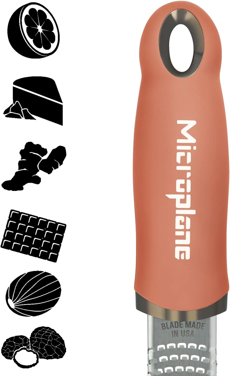 Premium Classic Series Zester 18/8, Black - Lemon Zester & Cheese Grater & Vegetable Grater - Citrus, Parmesan Cheese, Garlic, Ginger, Nutmeg, Chocolate - Stainless Steel Grater