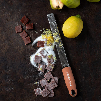 Premium Classic Series Zester 18/8, Black - Lemon Zester & Cheese Grater & Vegetable Grater - Citrus, Parmesan Cheese, Garlic, Ginger, Nutmeg, Chocolate - Stainless Steel Grater