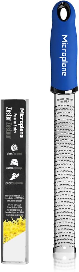 Premium Classic Series Zester 18/8, Black - Lemon Zester & Cheese Grater & Vegetable Grater - Citrus, Parmesan Cheese, Garlic, Ginger, Nutmeg, Chocolate - Stainless Steel Grater