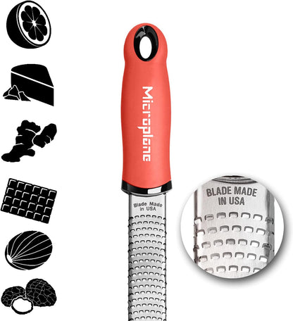 Premium Classic Series Zester 18/8, Black - Lemon Zester & Cheese Grater & Vegetable Grater - Citrus, Parmesan Cheese, Garlic, Ginger, Nutmeg, Chocolate - Stainless Steel Grater