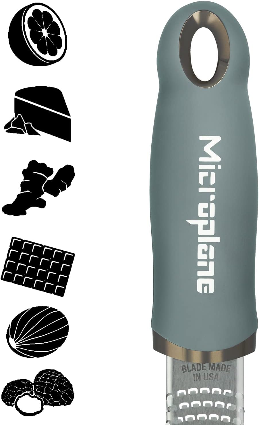 Premium Classic Series Zester 18/8, Black - Lemon Zester & Cheese Grater & Vegetable Grater - Citrus, Parmesan Cheese, Garlic, Ginger, Nutmeg, Chocolate - Stainless Steel Grater