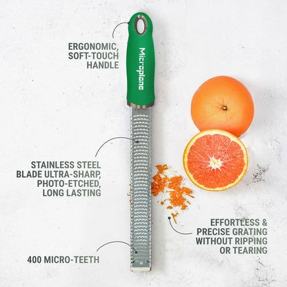 Premium Classic Series Zester 18/8, Black - Lemon Zester & Cheese Grater & Vegetable Grater - Citrus, Parmesan Cheese, Garlic, Ginger, Nutmeg, Chocolate - Stainless Steel Grater