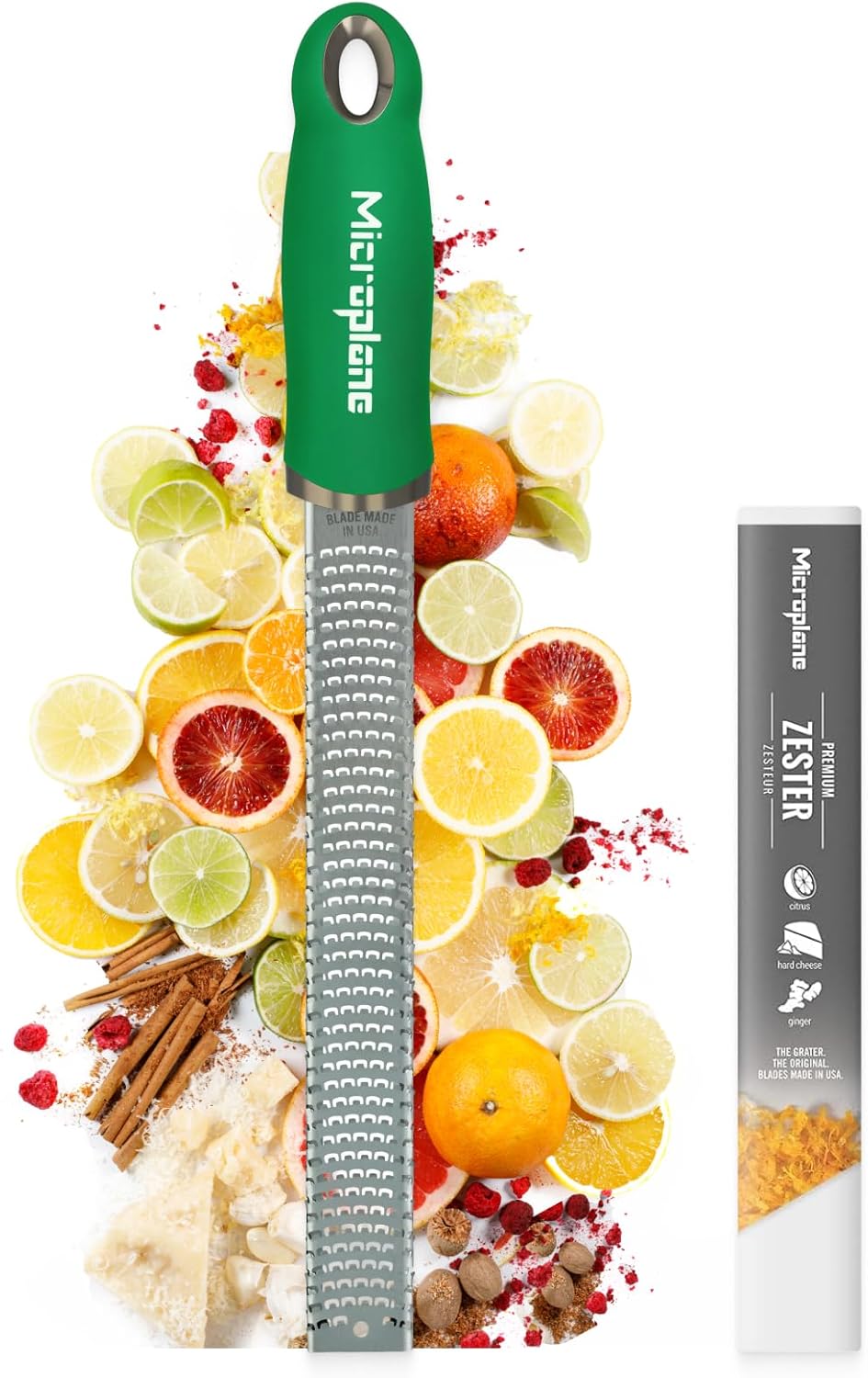 Premium Classic Series Zester 18/8, Black - Lemon Zester & Cheese Grater & Vegetable Grater - Citrus, Parmesan Cheese, Garlic, Ginger, Nutmeg, Chocolate - Stainless Steel Grater