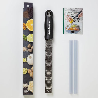 Premium Classic Series Zester 18/8, Black - Lemon Zester & Cheese Grater & Vegetable Grater - Citrus, Parmesan Cheese, Garlic, Ginger, Nutmeg, Chocolate - Stainless Steel Grater