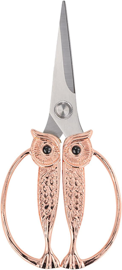 Owl Kitchen Scissors All Purpose, Stainless Steel Heavy Duty Sharp Shears for Meat, Chicken, Fish, Poultry, Herb, Bread (Gun-black, Medium)