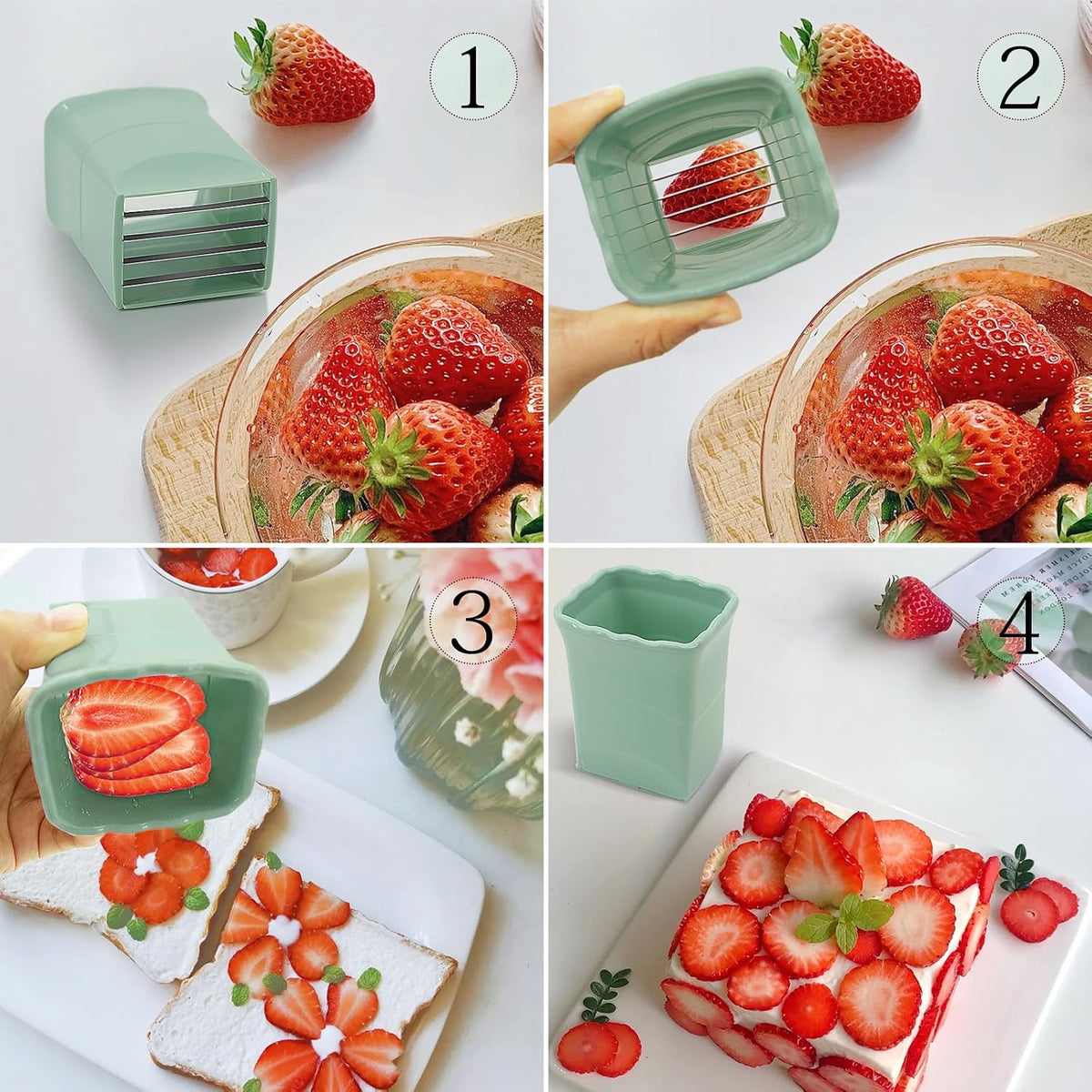 Strawberry Slicer Cup：Fruit Slicer Cup for Strawberry Egg Banana Mushroom Cucumber Kiwi and Veggie Salad Speed Cutter the Kitchen Portable Slicing Tool