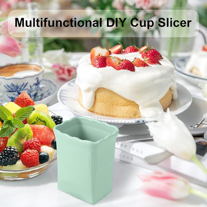 Strawberry Slicer Cup：Fruit Slicer Cup for Strawberry Egg Banana Mushroom Cucumber Kiwi and Veggie Salad Speed Cutter the Kitchen Portable Slicing Tool