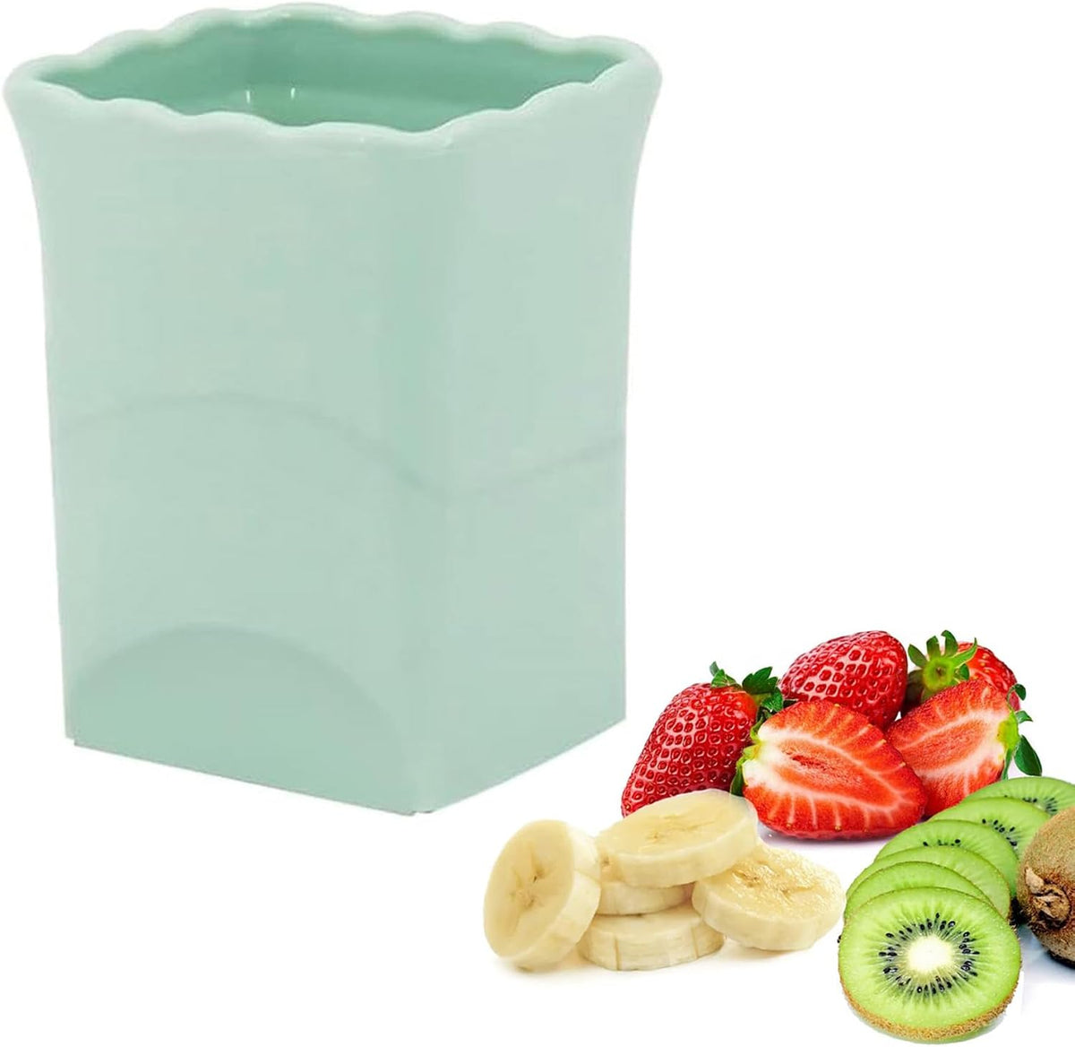 Strawberry Slicer Cup：Fruit Slicer Cup for Strawberry Egg Banana Mushroom Cucumber Kiwi and Veggie Salad Speed Cutter the Kitchen Portable Slicing Tool