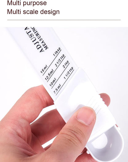 Adjustable Measuring Spoon with 5 Scales in One,1tsp, 1 1/2tsp, 2tsp, 2 1/2tsp, and 1 tbsp,Kitchen Measurements for Baking Cooking