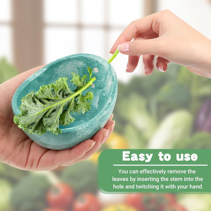 Pottery Herb Stripper Bowl, Handmade Herb Stripper Ceramic Bowl with 4-Slot Different Hole Sizes for Kale, Herbs & Broccoli, Efficient Peeling Off the Leafy Assembly(White)