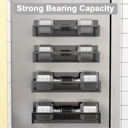 Magnetic Spice Rack for Refrigerator, 2 Pack Magnetic Shelf, Fridge Magnet Organizer with Moveable 4 Hooks, Magnetic Fridge Shelf for Kitchen Organization and Storage (2 Pack)