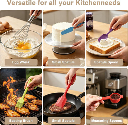 Mixing Bowls with Airtight Lids Set, Non-Slip Silicone Bottoms, Khaki