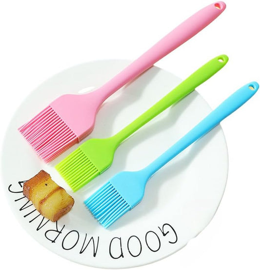 Silicon Heat Resistant Pastry Brush Dishwasher Free Waxing Brush Spreading Oil Butter Sauce Marinade for Grilling Grilling Grilling Baking Kitchen Cooking Pack of 12 (3 random colors)