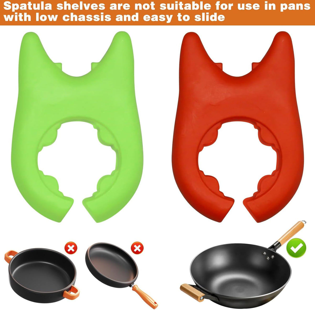 2pcs Silicone Pot Holders, Adjustable Kitchen Silicone Spoon Rest Suitable for Placing Spoons and Spatulas After Cooking in a Steamer Utensil Rest, Anti-Slip Spatula Pot Spoon Holder (Green/Red)