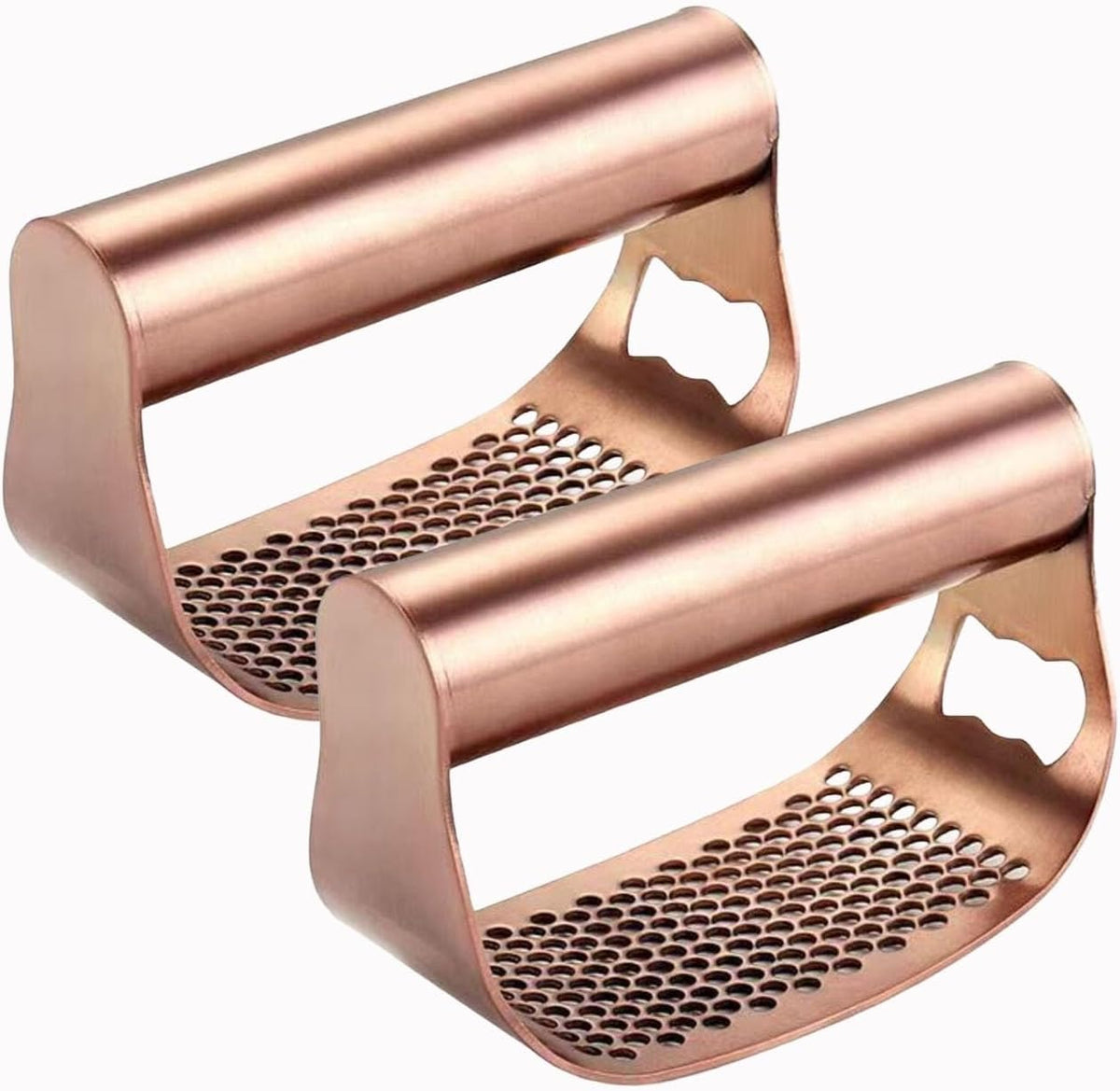 Garlic Press Rocker, Crusher Grinder Masher Bottle opener, Portable Manual Stainless Steel Wide Handle Garlic Crusher with Peeler(Style1-2pcs)