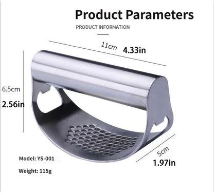 Garlic Press Rocker, Crusher Grinder Masher Bottle opener, Portable Manual Stainless Steel Wide Handle Garlic Crusher with Peeler(Style1-2pcs)
