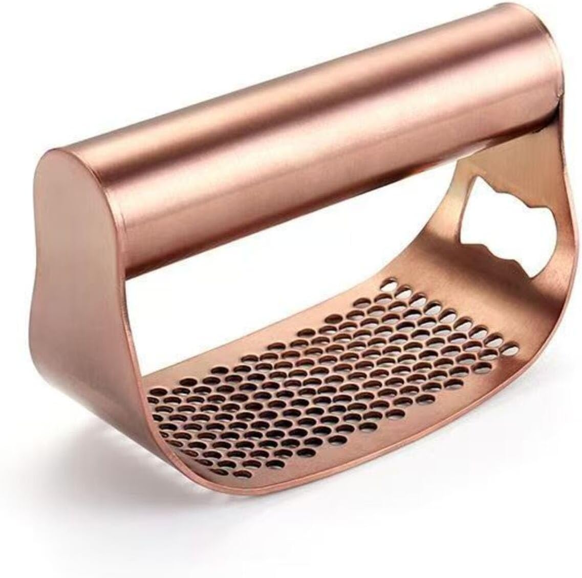 Garlic Press Rocker, Crusher Grinder Masher Bottle opener, Portable Manual Stainless Steel Wide Handle Garlic Crusher with Peeler(Style1-2pcs)