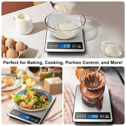 Food Scale, 22lb/0.1oz Digital Kitchen Scale - 7 Units, Tare & PCS