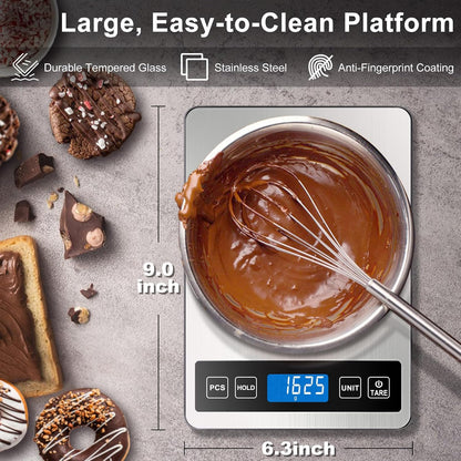 Food Scale, 22lb/0.1oz Digital Kitchen Scale - 7 Units, Tare & PCS