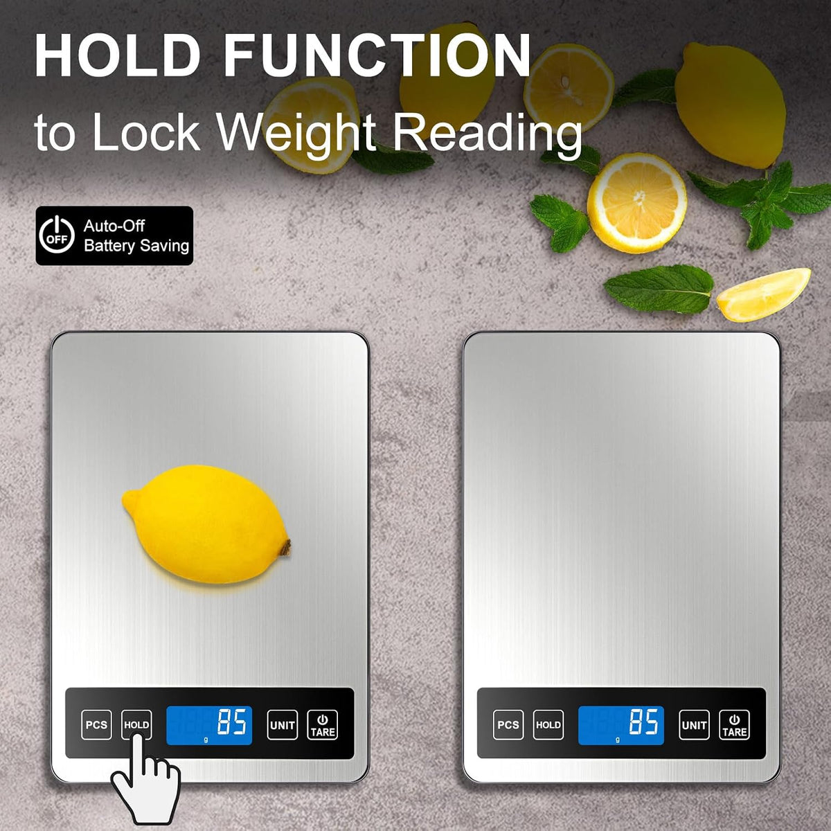 Food Scale, 22lb/0.1oz Digital Kitchen Scale - 7 Units, Tare & PCS