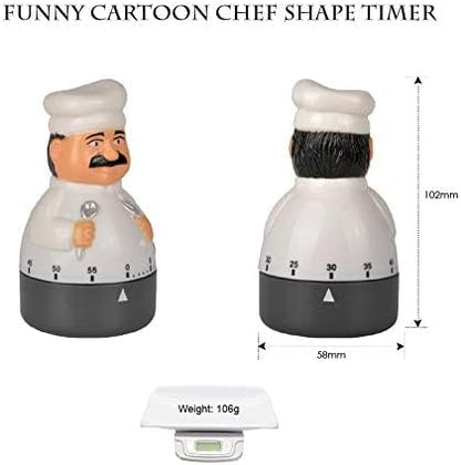 Jayron Chef Kitchen Timer, 60-Minute Mechanical Wind-Up Countdown Timer