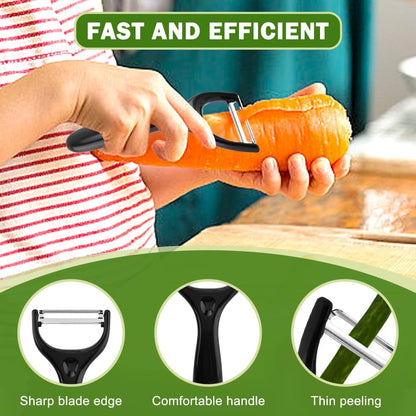 Kitchen Spiral Cutter and V-Shaped Tools with peeler, Spiral Potato Cutter V-Shape Carving Tool Vegetable Spiralizer Manual Screw Peeler for Veggies Cucumber