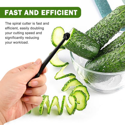 Kitchen Spiral Cutter and V-Shaped Tools with peeler, Spiral Potato Cutter V-Shape Carving Tool Vegetable Spiralizer Manual Screw Peeler for Veggies Cucumber