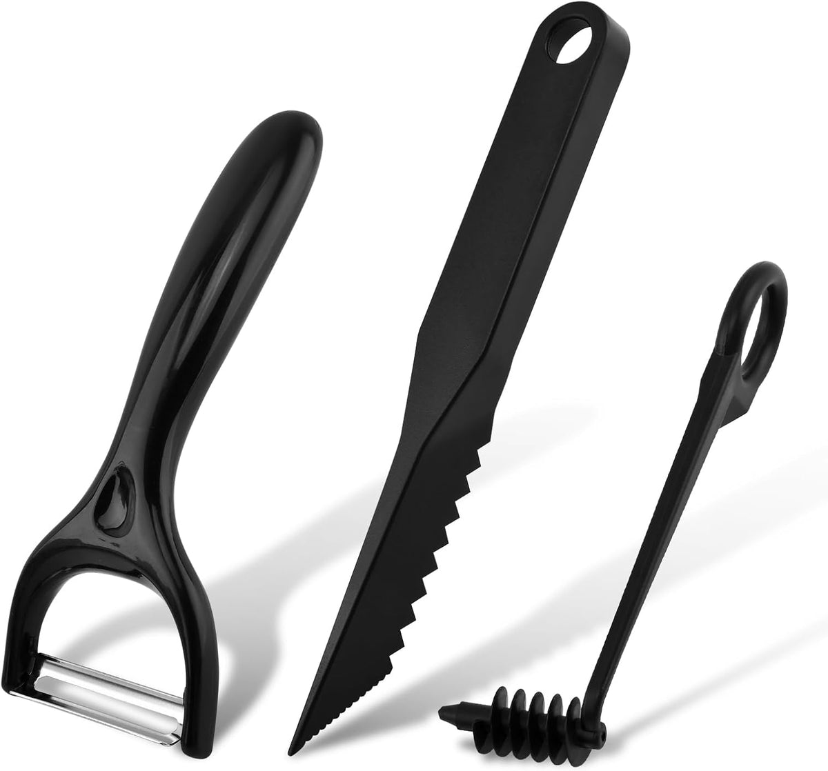 Kitchen Spiral Cutter and V-Shaped Tools with peeler, Spiral Potato Cutter V-Shape Carving Tool Vegetable Spiralizer Manual Screw Peeler for Veggies Cucumber