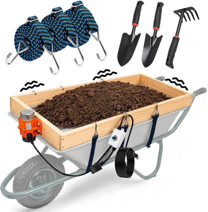 2 Pack Soil Sifter for Gardening - Rock Compost Sand Sifter Fits 5-Gallon Buckets 1/4 Inch & 1/8 Inch Mesh Sifting Screen Sieve for Gravel, Dirt, Sawdust with Repotting Mat