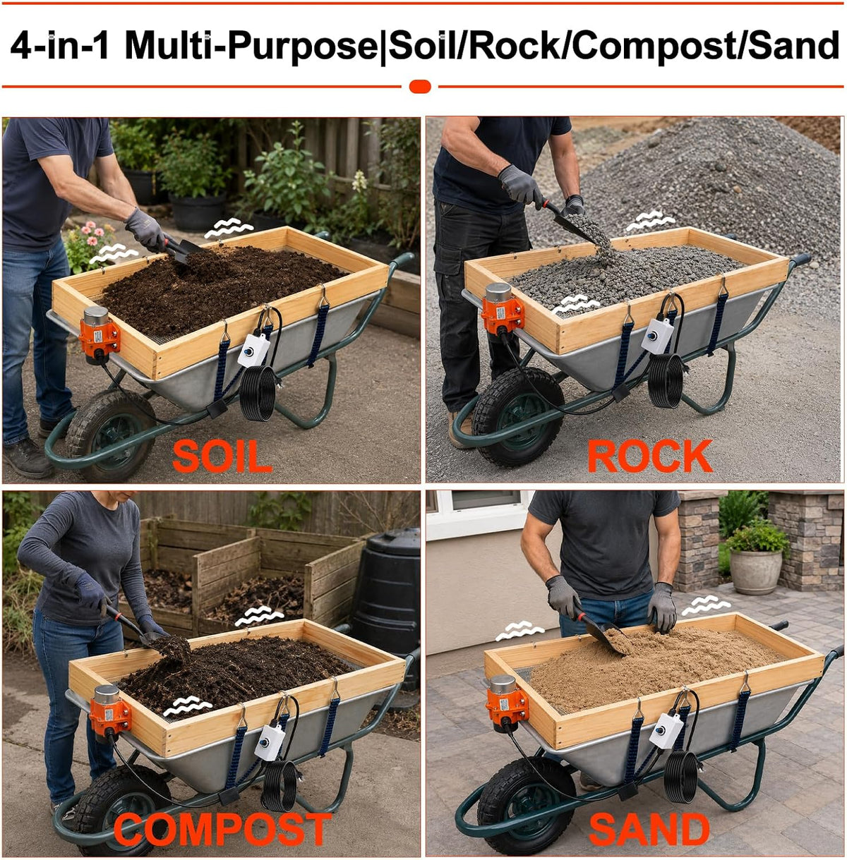 2 Pack Soil Sifter for Gardening - Rock Compost Sand Sifter Fits 5-Gallon Buckets 1/4 Inch & 1/8 Inch Mesh Sifting Screen Sieve for Gravel, Dirt, Sawdust with Repotting Mat