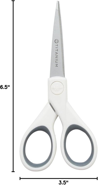 5-Inch Micro-Tip Fabric Scissors with Titanium-Bonded Blades - Craft Scissors for Paper and Fabric, Sewing, and More