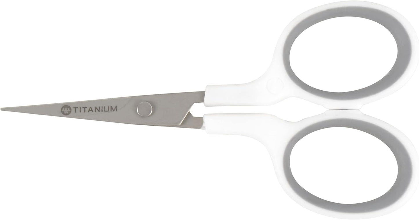 5-Inch Micro-Tip Fabric Scissors with Titanium-Bonded Blades - Craft Scissors for Paper and Fabric, Sewing, and More