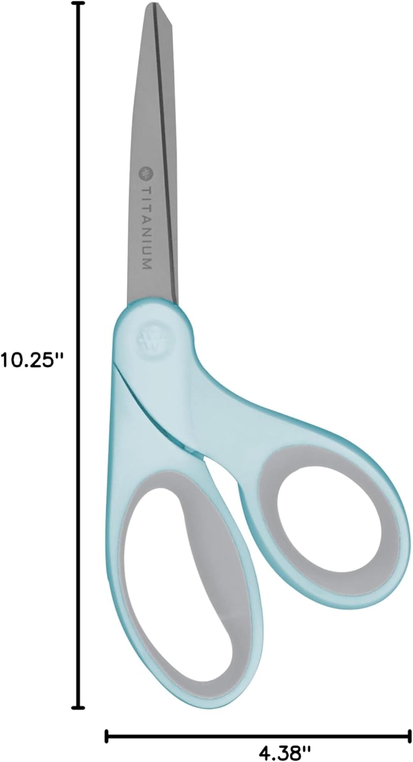 5-Inch Micro-Tip Fabric Scissors with Titanium-Bonded Blades - Craft Scissors for Paper and Fabric, Sewing, and More