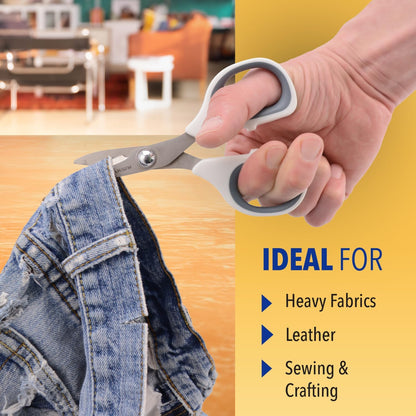 5-Inch Micro-Tip Fabric Scissors with Titanium-Bonded Blades - Craft Scissors for Paper and Fabric, Sewing, and More