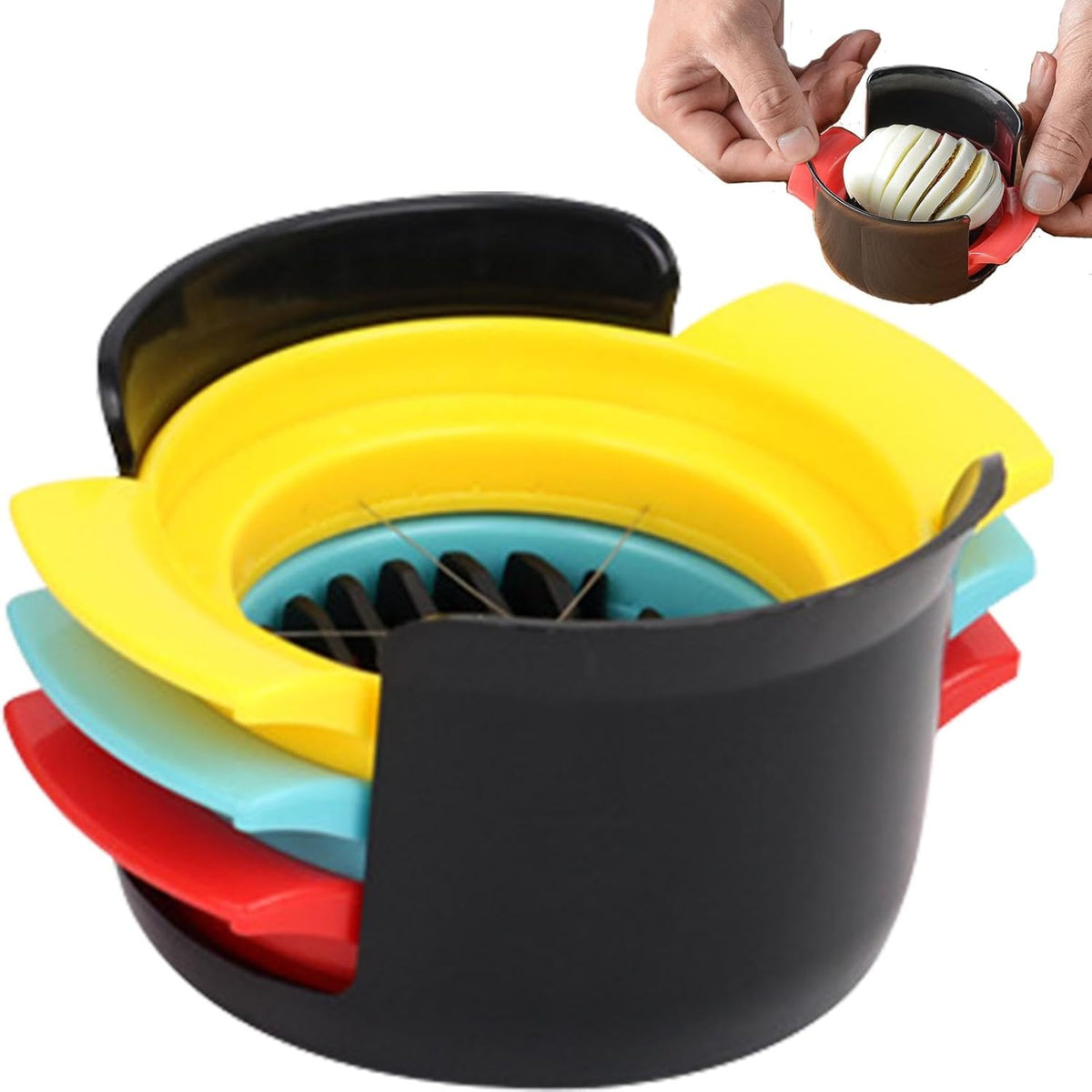3-in-1 Stainless Wire Egg Slicer for Hard Boiled Eggs, Fruits & More