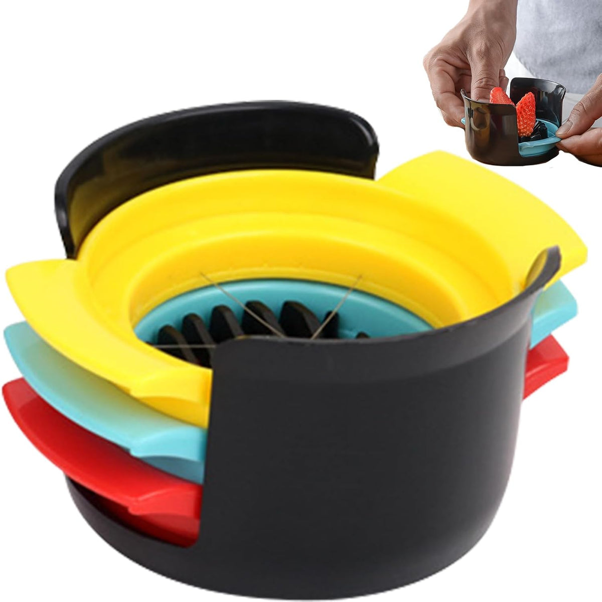 3-in-1 Stainless Wire Egg Slicer for Hard Boiled Eggs, Fruits & More