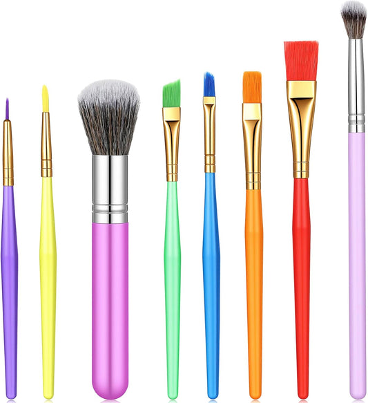 8 PCS Cake Candy Decorating Brushes, Cake Baking Brush Food Paint Brush Food Fondant Tools Sugar Cookie Decorating Supplies with Fondants Paste Tool for Christmas Biscuit Cakes Fondant Decor