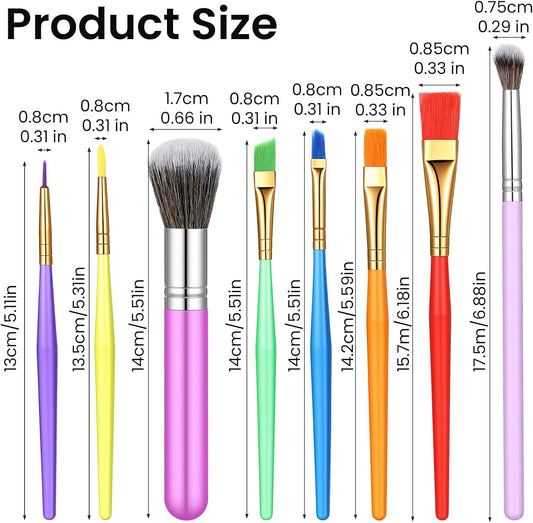 8 PCS Cake Candy Decorating Brushes, Cake Baking Brush Food Paint Brush Food Fondant Tools Sugar Cookie Decorating Supplies with Fondants Paste Tool for Christmas Biscuit Cakes Fondant Decor