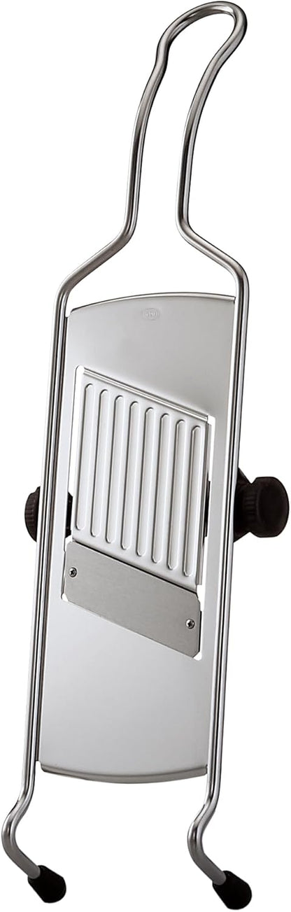 95028 Stainless Steel Adjustable Gourmet Food Slicer Hand-Held Mandoline With Hand Guard