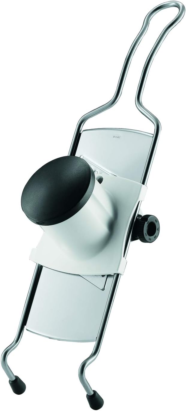 95028 Stainless Steel Adjustable Gourmet Food Slicer Hand-Held Mandoline With Hand Guard