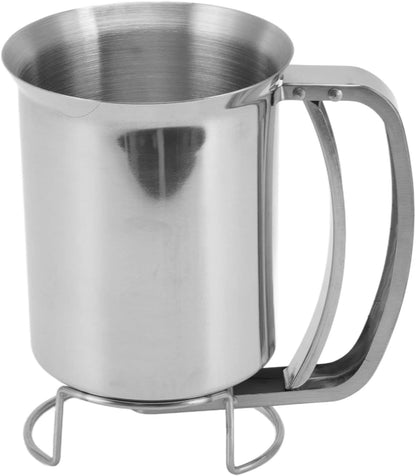 Stainless Steel Pancake Batter Dispenser, Handheld Cake Dispenser with Stand Professionally Used for Cooking Cupcakes, Muffins, Pancakes, Waffles