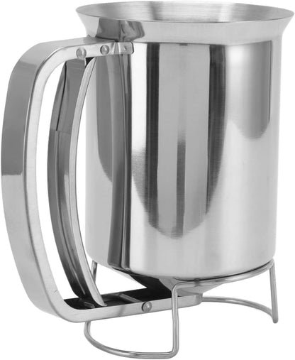 Stainless Steel Pancake Batter Dispenser, Handheld Cake Dispenser with Stand Professionally Used for Cooking Cupcakes, Muffins, Pancakes, Waffles