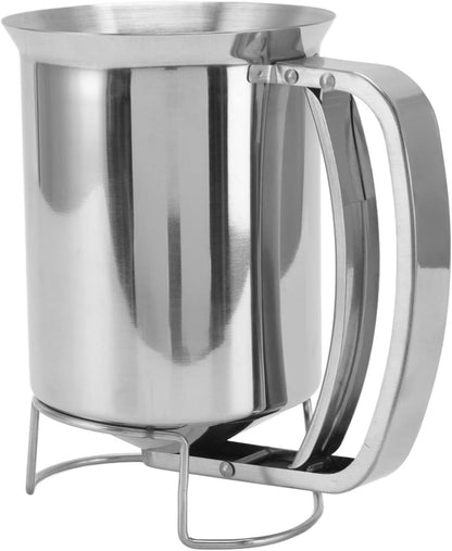 Stainless Steel Pancake Batter Dispenser, Handheld Cake Dispenser with Stand Professionally Used for Cooking Cupcakes, Muffins, Pancakes, Waffles