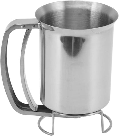Stainless Steel Pancake Batter Dispenser, Handheld Cake Dispenser with Stand Professionally Used for Cooking Cupcakes, Muffins, Pancakes, Waffles