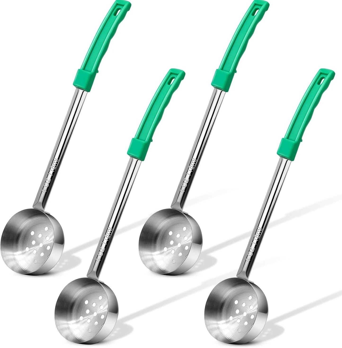 4 Ounce Solid Stainless Steel Portion Control Ladle Spoon - 4Pcs Pizza Sauce Serving Spoons Portion Ladle for Sauces, Perfect for Weight Watchers, Buffets, Parties