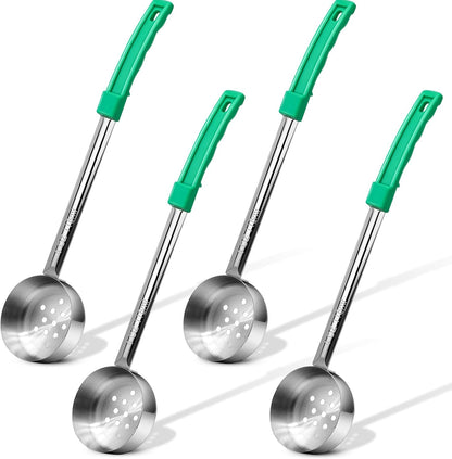 4 Ounce Solid Stainless Steel Portion Control Ladle Spoon - 4Pcs Pizza Sauce Serving Spoons Portion Ladle for Sauces, Perfect for Weight Watchers, Buffets, Parties