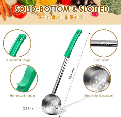 4 Ounce Solid Stainless Steel Portion Control Ladle Spoon - 4Pcs Pizza Sauce Serving Spoons Portion Ladle for Sauces, Perfect for Weight Watchers, Buffets, Parties