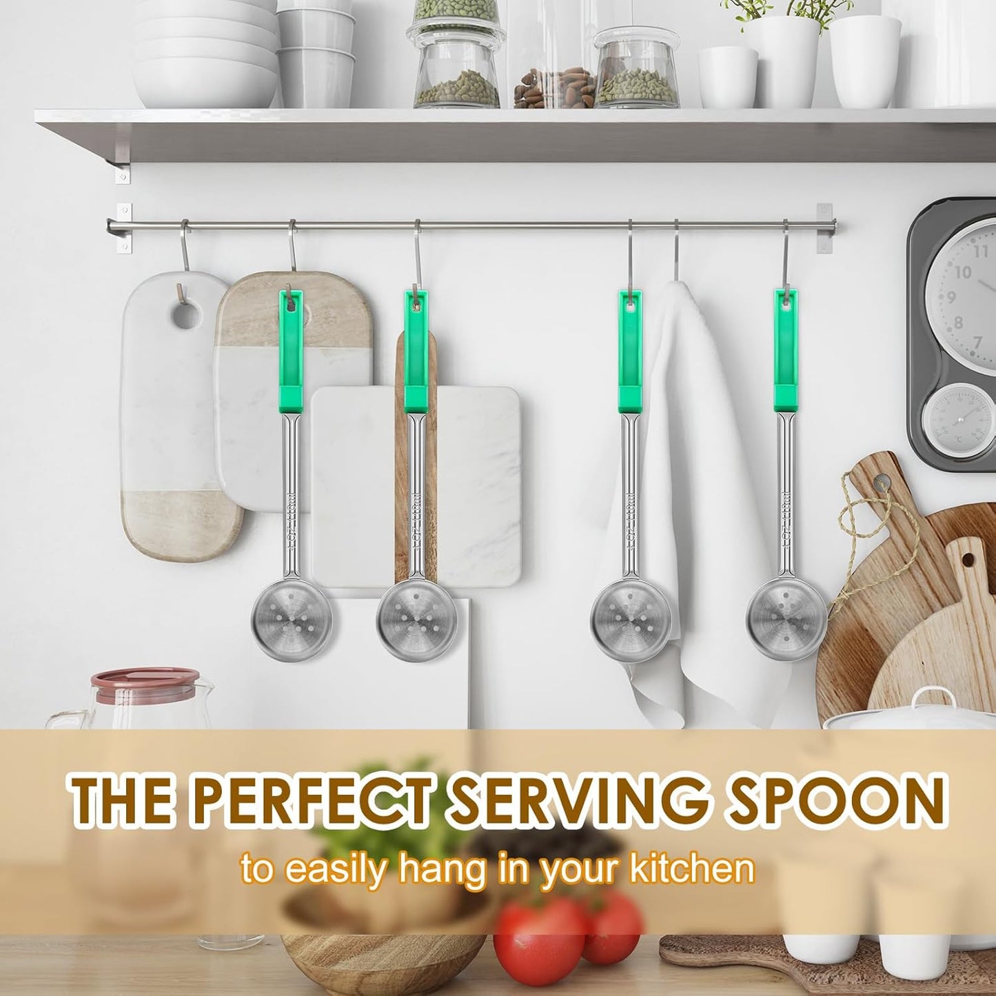 4 Ounce Solid Stainless Steel Portion Control Ladle Spoon - 4Pcs Pizza Sauce Serving Spoons Portion Ladle for Sauces, Perfect for Weight Watchers, Buffets, Parties